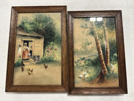 (2) FRAMED ORIGINAL PAINTINGS BY K.I. MOORE