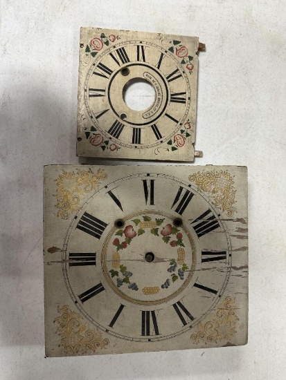 (2) CLOCK FACES/PARTS,