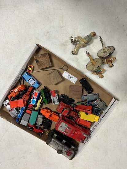 FLAT OF TOY CARS, TOYS, MISC