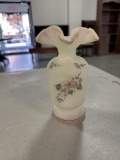 (4) PCS. HAND-PAINTED FENTON, INCLUDING BASKETS, VASES, ALL ARTIST SIGNED,