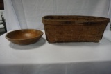 GATHERING BASKET AND SMALL WOODEN BOWL
