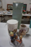 GOEBEL KIDS AND SNOWMAN, (3) PCS AVON DUCKS OF AMERICA