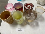 (7) VICTORIAN TUMBLERS OF VARIOUS DESIGNS