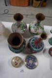 (6) PCS. CLOISONNE INCLUDING PAIR OF 9