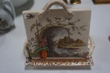 LARGE HILL POTTERY RUSTIC PATTERN CHEESE OR BUTTER SAVER, 9