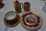 (4) LOTS OF AUSTRIAN CHINA INCLUDING CUP & SAUCER, PLATE, MUSTARD JAR, PITC