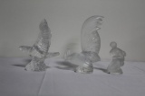 (3) GLASS FIGURINES INCLUDING WATERFORD EAGLE, LALIQUE NUDE FIGURE, LALIQUE