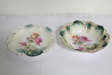 R.S. PRUSSIA FLORAL DECORATED BOWL, R.S.PRUSSIA FLORAL DECORATED PLATE