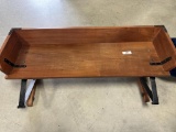 BUGGY SEAT, NEWER WOOD, OLD METAL, 46