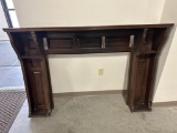 OAK FIREPLACE MANTLE, MISSING PANELS, 66