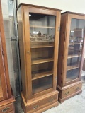 PINE 1-DRW., 4-SHELF DISPLAY CABINET, 25