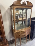 ANTIQUE INLAID VITRINE CABINET, 15