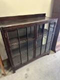 ARTS & CRAFTS OAK 30-PANE, 2-SHELF BOOKCASE WITH ORIGINAL FINISH, 42