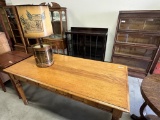 OAK 3-DRW. WORK TABLE, 62