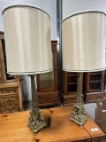 PAIR OF 60'S OR 70'S FIGURAL TABLE LAMPS, 40