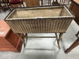 WICKER PLANTER WITH GALVANIZED LINER, 25