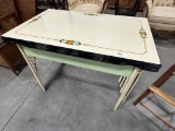 HARD-TO-FIND SELLERS ART DECO FOUR COLORED PORCELAIN TOP TABLE WITH EXTENSI