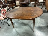 EARLY PINE 2-DRW SPLAYED LEG WORK TABLE, 46