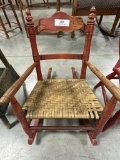 PAINT DECORATED CHILD'S ROCKER, SHOWING WEAR