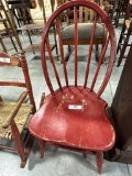 RED PAINTED BOWBACK CHILD'S CHAIR