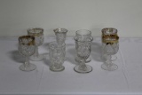 (8) MISC TUMBLERS, (4) MATCHING HEART DESIGN