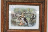 NICE VICTORIAN PRINT SIGNED DEBAT-TOMSON IN OAK CARVED FRAME, 29