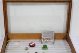 (2) SHOWCASES, ONE WOOD, OLD CLOTHES WASHER