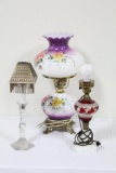 NICE FLORAL GONE WITH THE WIND-STYLE LAMP, 20