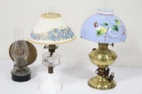 HANGING KEROSENE LAMP WITH REFLECTER, BRASS ELECTRIFIED ALLADIN LAMP WITH H