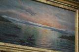 NICE OIL ON CANVAS SEASCAPE, FRAMED, 19
