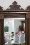VICTORIAN WOODEN MIRROR WITH REEDING, 31