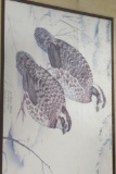 FRAMED ORIGINAL RED-HEADED WOODPECKER PRINT, 16