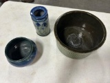 (3) CERAMIC ART POTTERY FLOWER CONTAINERS