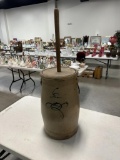SIX GALLON BEE STING STONEWARE CHURN