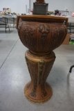 ROSEVILLE FLORENTINE PATTERN PEDESTAL JARDINIERE, 28