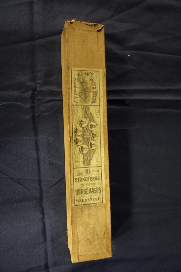 STOKES BROTHERS HORSE RASPS BOX WITH ONE RASP, BOX IS SLIGHTLY ROUGH