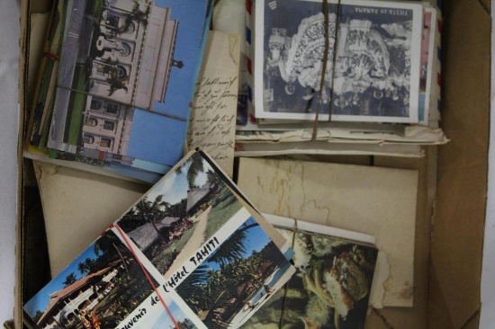 FLAT OF LEDGERS, POSTCARDS AND OTHER PAPER GOODS