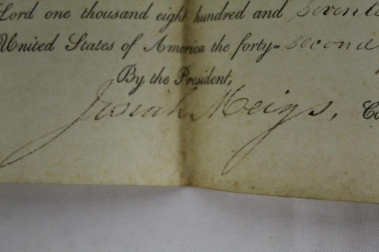 1817 JAMES MONROE SIGNED LAND GRANT