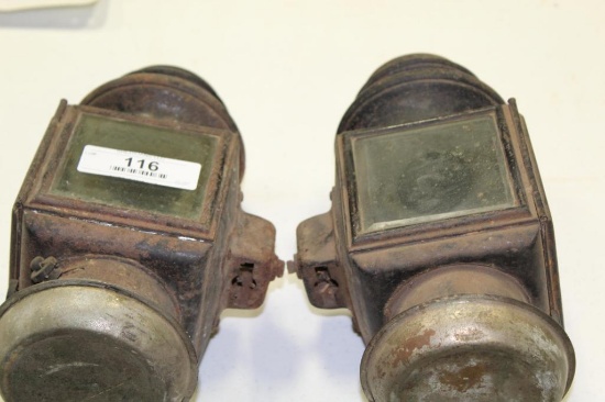 PAIR OF KEROSENE CARRIAGE LIGHTS