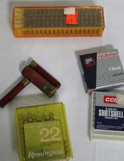 FLAT OF .22 CAL AMMO, 410 GA SLUGS