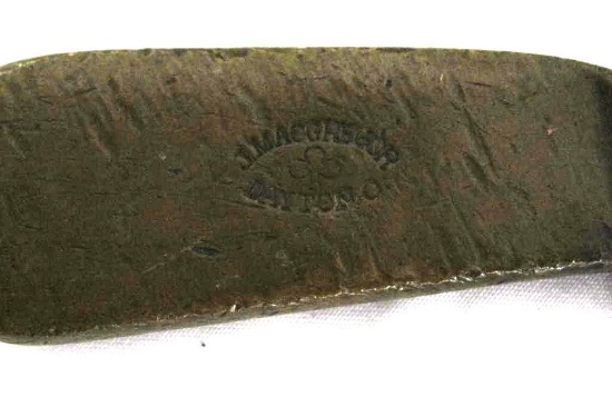 J. MACGREGOR BRASS HEAD PUTTER - STAMPED SHAFT, ORIGINAL GRIP