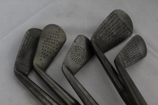 5 MISCELLANEOUS WOOD SHAFT IRONS