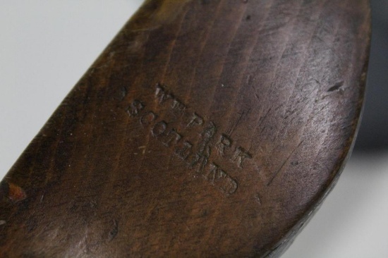WILLIE PARK PUTTER - SCOTLAND - SCARED NECK, STAMPED SHAFT, REPLACED GRIP,