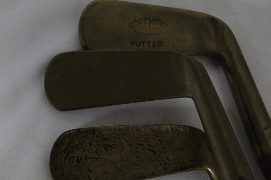 3 BRASS PUTTERS - 1 EDGEMONT