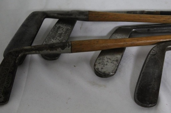 5 PUTTERS - KROYDON 7 DEGREE, THE FARQUHAR SMOOTH FACE, BUTCHARD NICHOLS HI