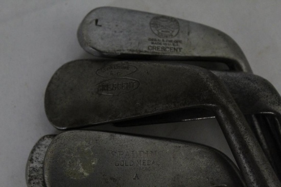 5 MISCELLANEOUS SMOOTH FACE IRONS - 1 LADIES MID-IRON