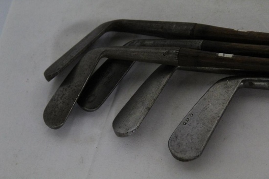 5 WOOD SHAFT SMOOTH FACE CLUBS - 1 SPALDING CLEEK