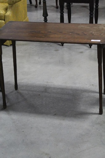 OAK FOLDING SEWING TABLE WITH MEASUREMENTS, 36" X 18"