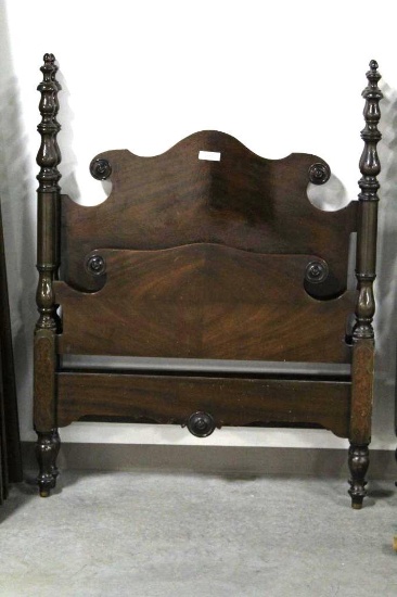 PAIR OF MAHOGANY SLEIGH TWIN BEDS