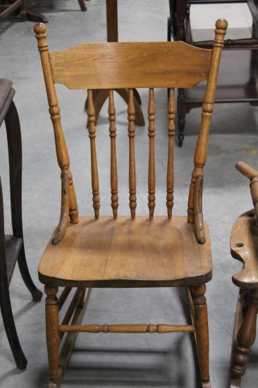 (2) OAK ROCKERS (ONE IN PIECES)